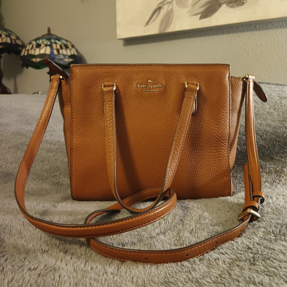 Kate Spade Brown/Tan Leather Crossbody Bag